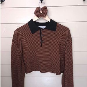 Beautiful Fall Crop Top w/ Matching Scrunchie